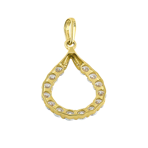 JB:OPZ069  Solid 14K Yellow Gold Artistic Drop C...