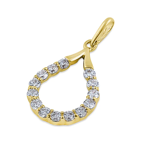 JB:OPZ069  Solid 14K Yellow Gold Artistic Drop C...