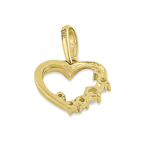 JB:OPZ082 Solid 14K Yellow Gold Asymmetrical He...