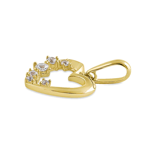 JB:OPZ082 Solid 14K Yellow Gold Asymmetrical He...
