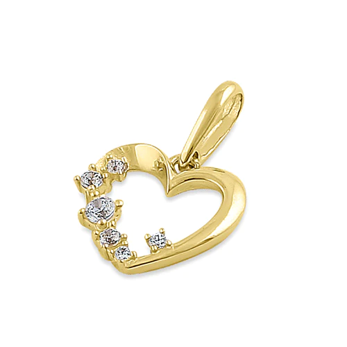 JB:OPZ082 Solid 14K Yellow Gold Asymmetrical He...