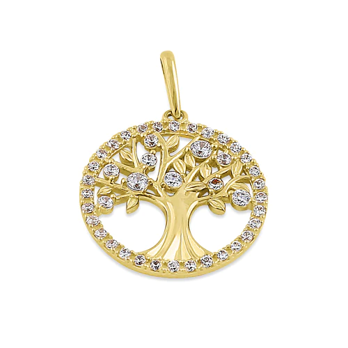 JB:OPZ058  Solid 14K Yellow Gold Glitzy Tree of ...