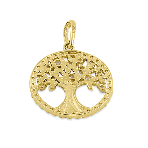 JB:OPZ058  Solid 14K Yellow Gold Glitzy Tree of ...