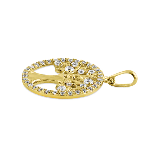 JB:OPZ058  Solid 14K Yellow Gold Glitzy Tree of ...
