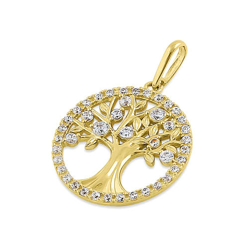 JB:OPZ058  Solid 14K Yellow Gold Glitzy Tree of ...