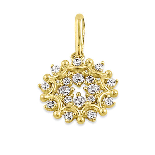 JB:OPZ098  Solid 14K Yellow Gold Glamorous Circl...