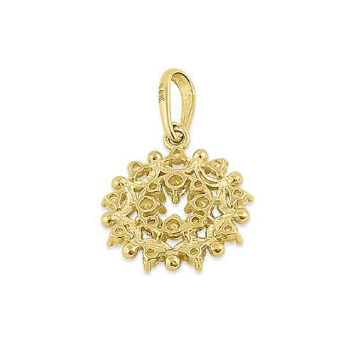 JB:OPZ098  Solid 14K Yellow Gold Glamorous Circl...