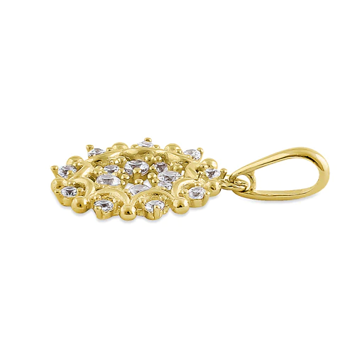 JB:OPZ098  Solid 14K Yellow Gold Glamorous Circl...