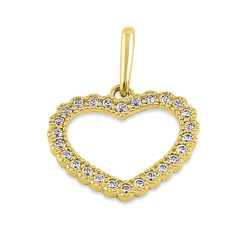 JB:OPZ101 All products Solid 14K Yellow Gold Heart CZ Pendant