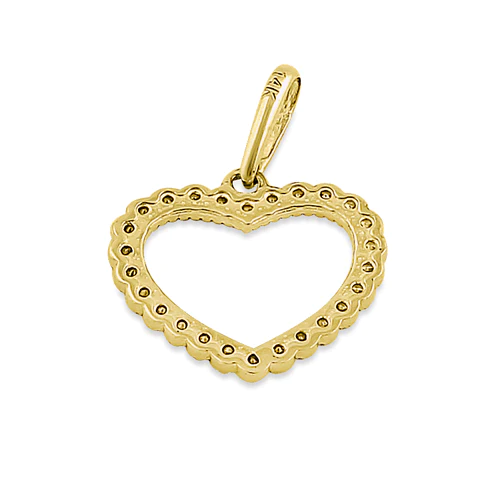 JB:OPZ101 All products Solid 14K Yellow Gold Heart CZ Pendant