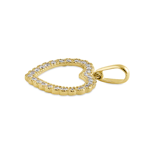 JB:OPZ101 All products Solid 14K Yellow Gold Heart CZ Pendant