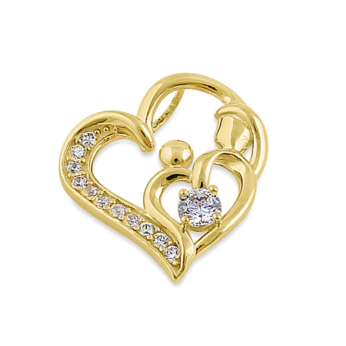 JB:OPZ103  Solid 14K Yellow Gold Mother and Chil...