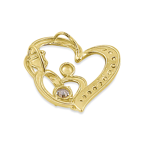 JB:OPZ103  Solid 14K Yellow Gold Mother and Chil...