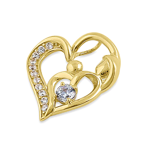 JB:OPZ103  Solid 14K Yellow Gold Mother and Chil...