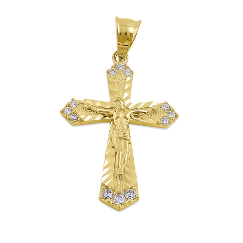 JB:OPZ108  Solid 14K Yellow Gold Jesus Christ on...