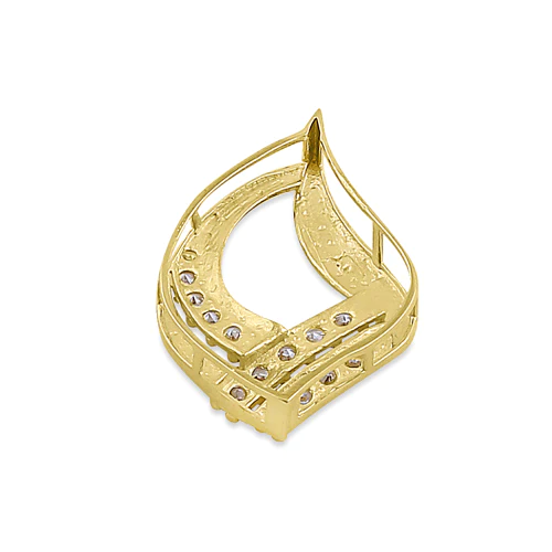 JB:OPZ109  Solid 14K Yellow Gold Eternal Flame C...