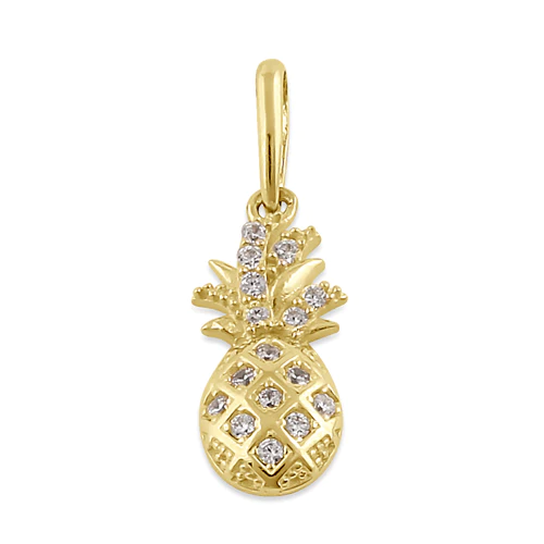JB:OPZ119  Solid 14K Gold Pineapple with Clear C...