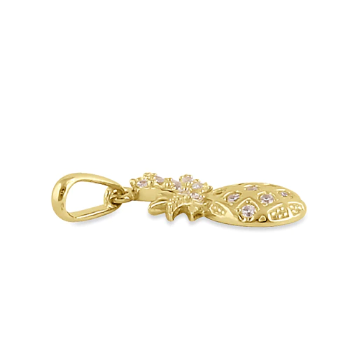 JB:OPZ119  Solid 14K Gold Pineapple with Clear C...