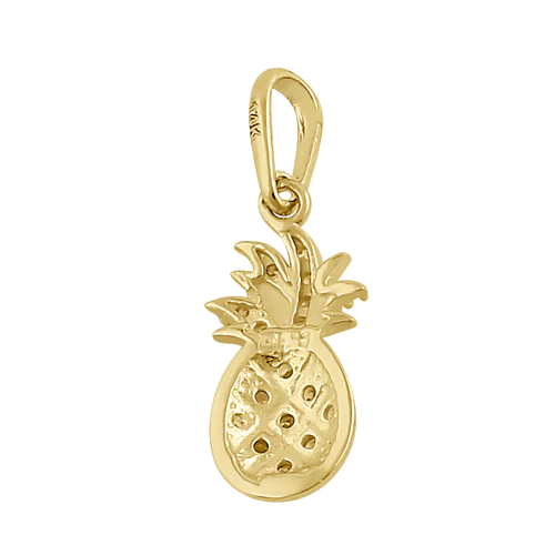 JB:OPZ119  Solid 14K Gold Pineapple with Clear C...