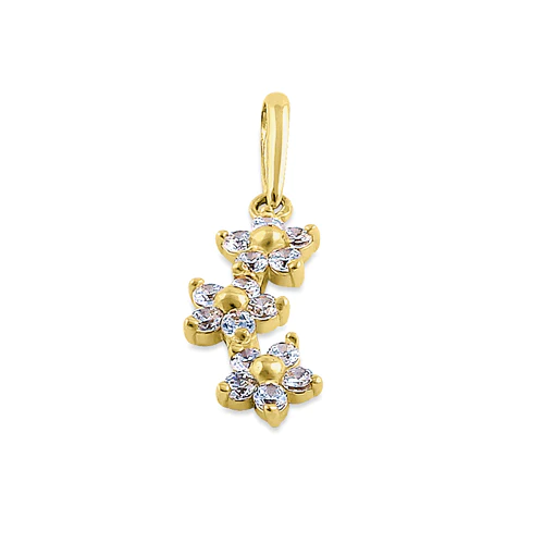 JB:OPZ144 All products Solid 14K Yellow Gold Small Triple Pl...