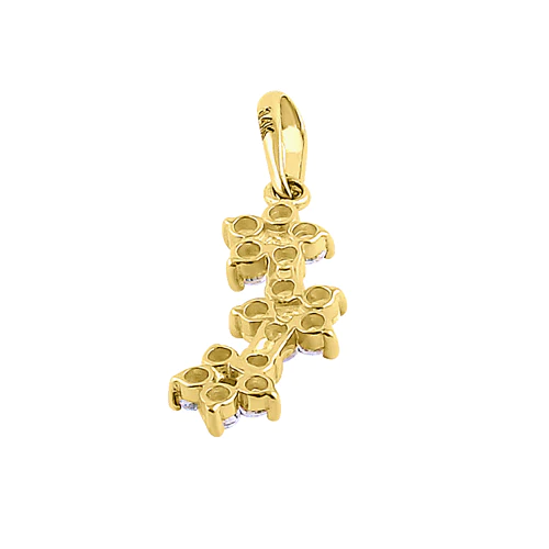 JB:OPZ144 All products Solid 14K Yellow Gold Small Triple Pl...