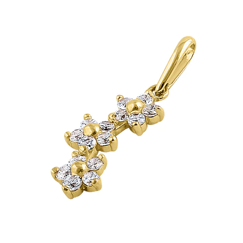 JB:OPZ144 All products Solid 14K Yellow Gold Small Triple Pl...