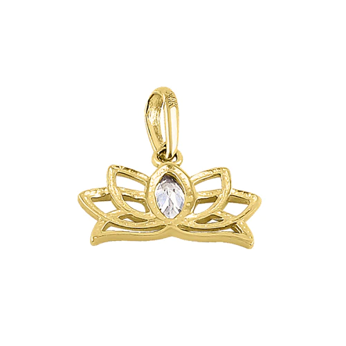 JB:OPZ146  Solid 14K Yellow Gold Flower Crown Ma...