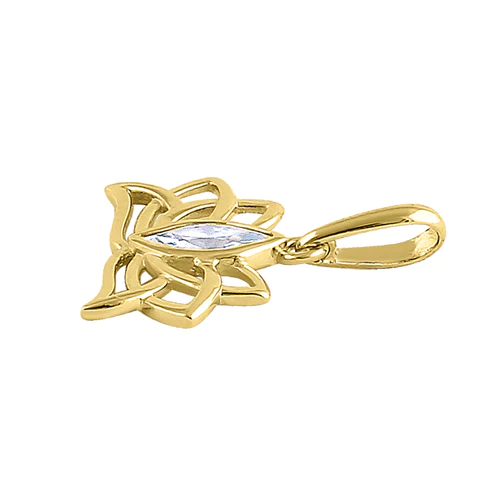 JB:OPZ146  Solid 14K Yellow Gold Flower Crown Ma...