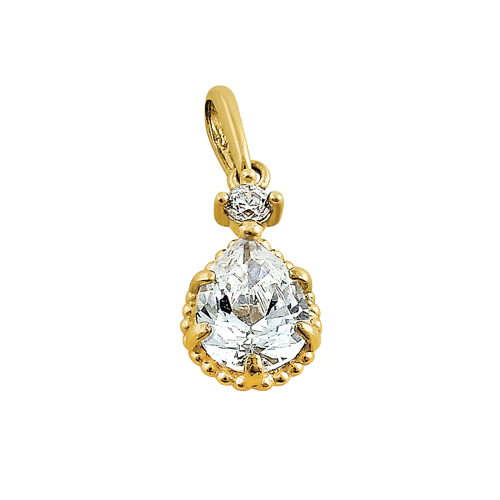 JB:OPZ168 All products Solid 14K Yellow Gold Regal Pear Cut ...