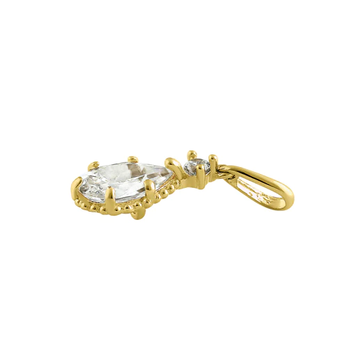 JB:OPZ168 All products Solid 14K Yellow Gold Regal Pear Cut ...