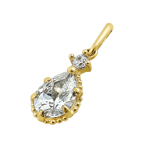 JB:OPZ168 All products Solid 14K Yellow Gold Regal Pear Cut ...