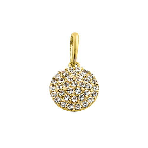 JB:OPZ176 All products Solid 14K Yellow Gold Shield Pave CZ ...