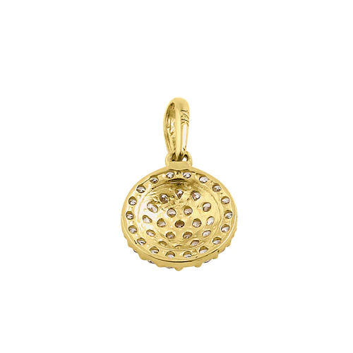 JB:OPZ176 All products Solid 14K Yellow Gold Shield Pave CZ ...
