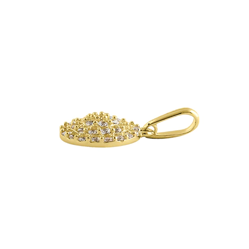 JB:OPZ176 All products Solid 14K Yellow Gold Shield Pave CZ ...