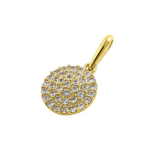 JB:OPZ176 All products Solid 14K Yellow Gold Shield Pave CZ ...