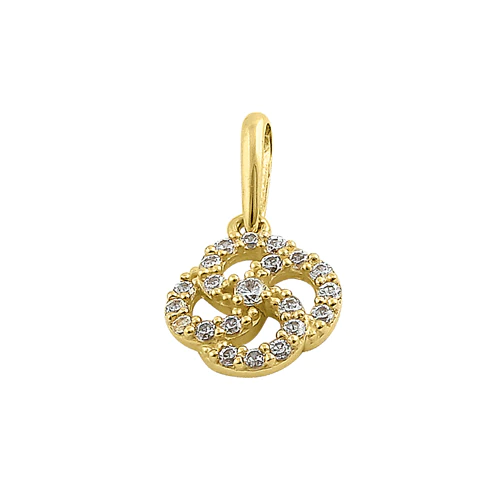 JB:OPZ178     All products     Solid 14K Yellow Gold Celtic Swirl CZ...
