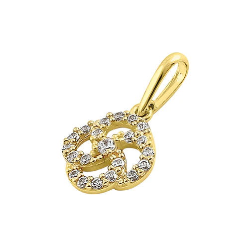 JB:OPZ178     All products     Solid 14K Yellow Gold Celtic Swirl CZ...