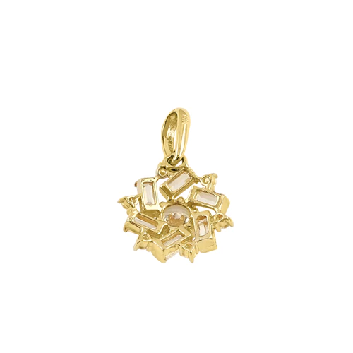 JB:OPZ184 All products Solid 14k Gold Snowflake Flower CZ Pe...