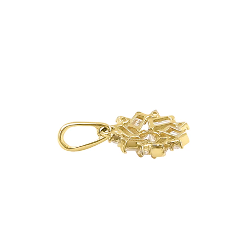 JB:OPZ184 All products Solid 14k Gold Snowflake Flower CZ Pe...