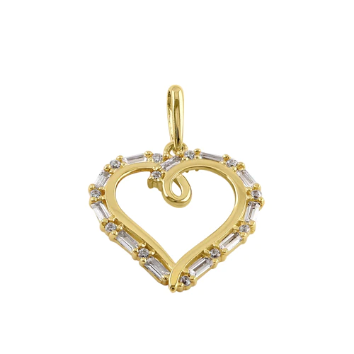 JB:OPZ197 All products Solid 14k Gold Elegant Open Heart CZ ...