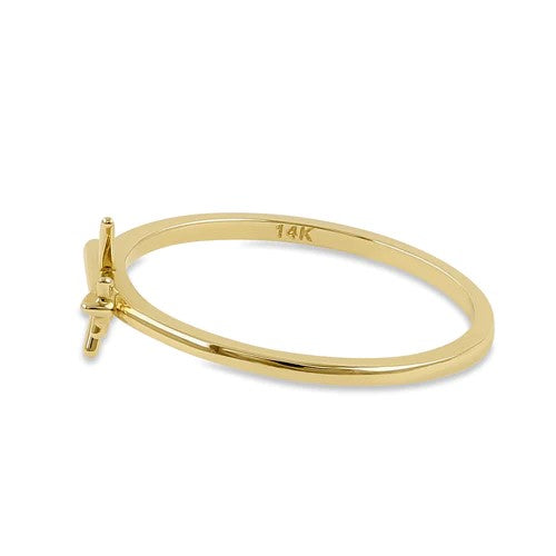 JB:ORP2268  Solid 14K Yellow Gold Airplane Ring