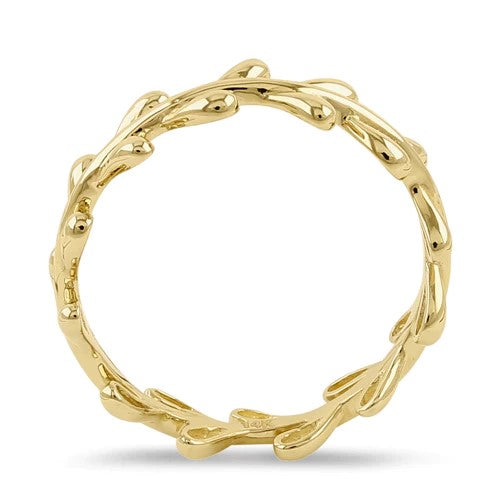 JB:ORP2272 Solid 14K Yellow Gold Elegant Leaf Ring