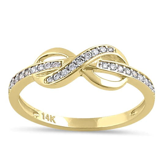 JB:ORZ096 Solid 14K Gold CZ Infinity Ring