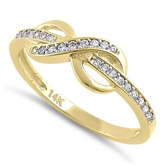 JB:ORZ096 Solid 14K Gold CZ Infinity Ring