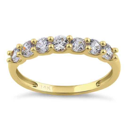 JB:ORZ192 Solid 14K Yellow Gold 3.0mm Half Eternity Band Ring