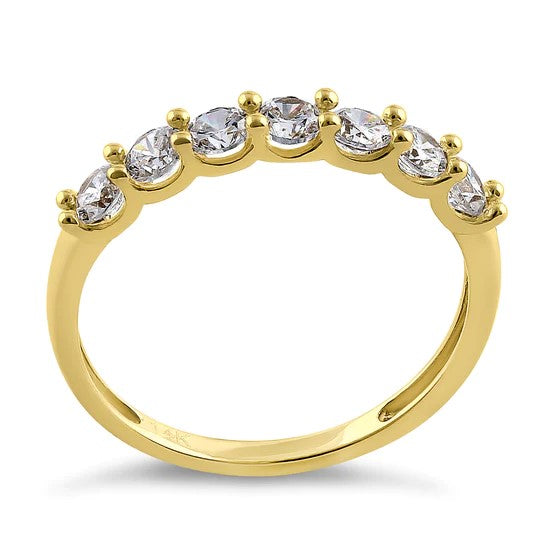 JB:ORZ192 Solid 14K Yellow Gold 3.0mm Half Eternity Band Ring