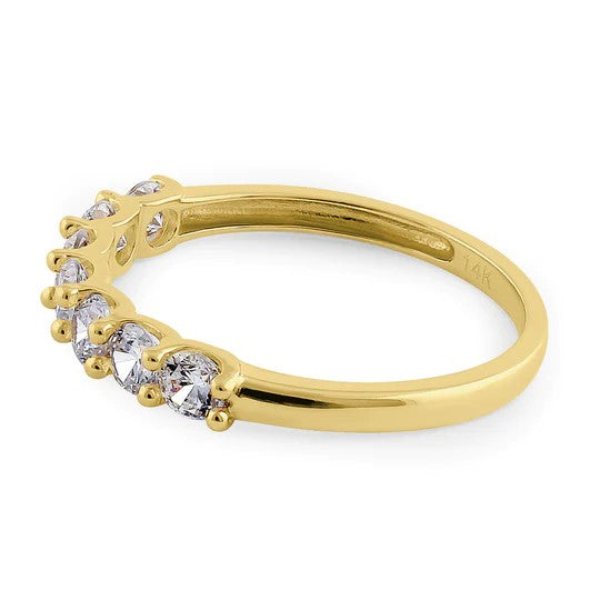 JB:ORZ192 Solid 14K Yellow Gold 3.0mm Half Eternity Band Ring