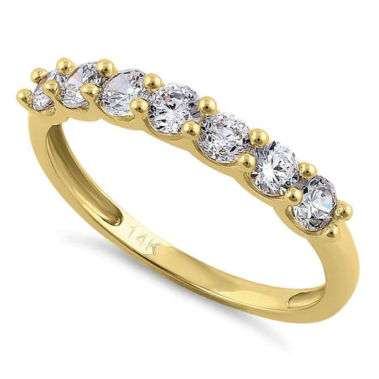 JB:ORZ192 Solid 14K Yellow Gold 3.0mm Half Eternity Band Ring