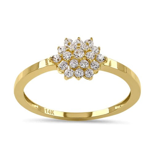 JB:ORZ212 Solid 14K Yellow Gold Hexagon CZ Ring