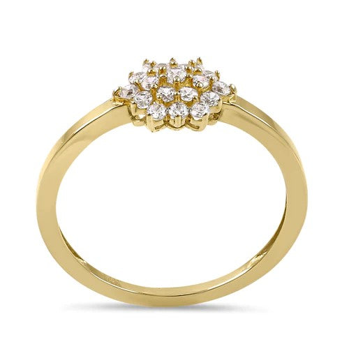 JB:ORZ212 Solid 14K Yellow Gold Hexagon CZ Ring
